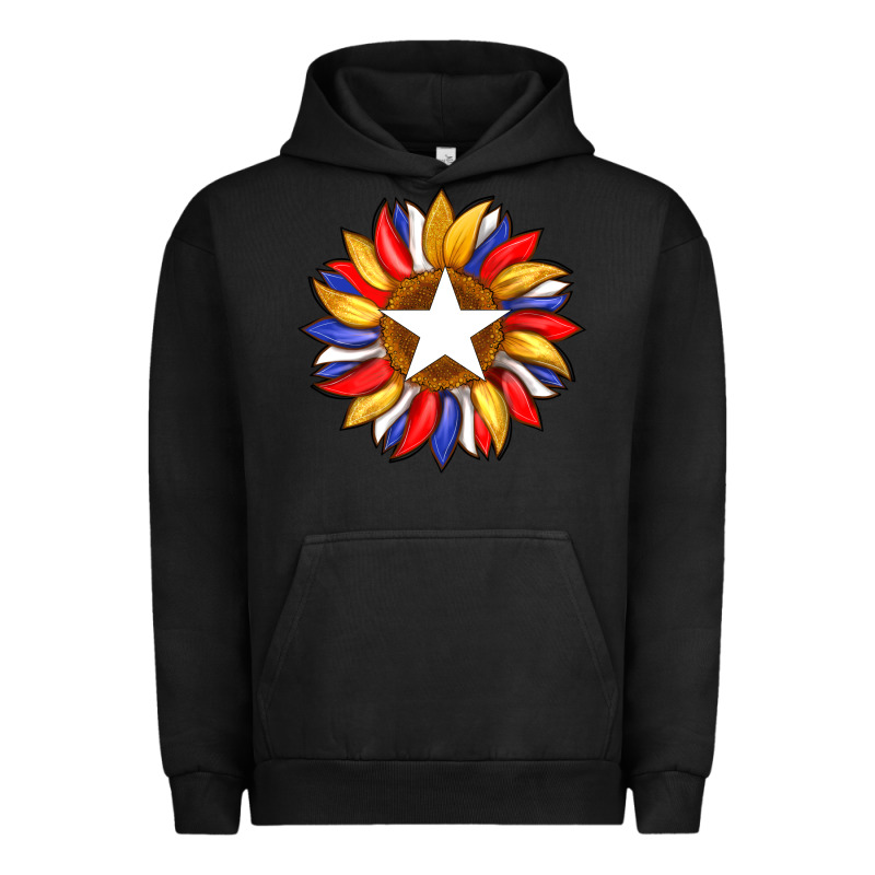 American Flag And Sunflower With Star Urban Hoodie by Artiststas | Teevron