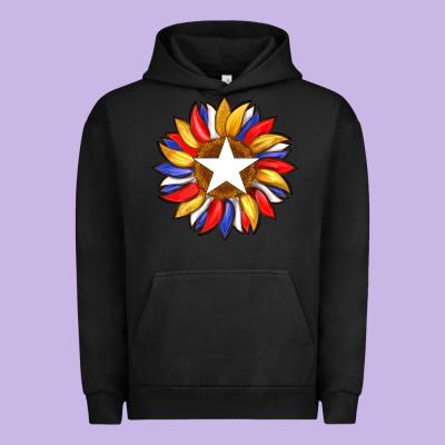 American Flag And Sunflower With Star Urban Hoodie Designed By Artiststas