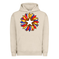 Pigment French Oak american flag and sunflower with star Urban Hoodie - Artiststas