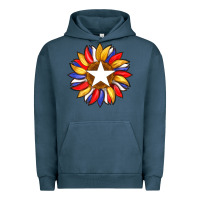 Pigment Midnight Navy american flag and sunflower with star Urban Hoodie - Artiststas