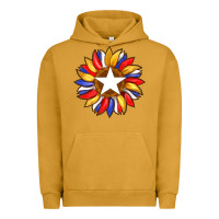 Pigment Peanut Butter american flag and sunflower with star Urban Hoodie - Artiststas
