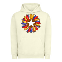 Pigment Pistachio american flag and sunflower with star Urban Hoodie - Artiststas