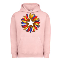 Pigment Salmon american flag and sunflower with star Urban Hoodie - Artiststas