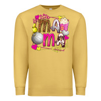 Antique Gold mama volleyball with popcorn Premium Sweatshirt - texasbilliewilder
