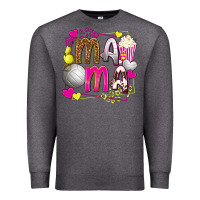 Charcoal Heather mama volleyball with popcorn Premium Sweatshirt - texasbilliewilder
