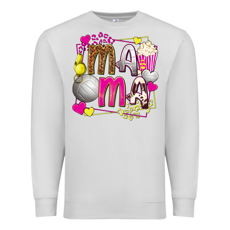 Mama Volleyball With Popcorn Premium Sweatshirt by texasbilliewilder | Teevron