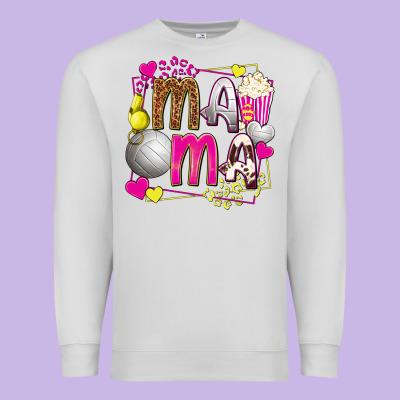 Mama Volleyball With Popcorn Premium Sweatshirt Designed By Texasbilliewilder
