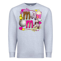 Heather Grey mama volleyball with popcorn Premium Sweatshirt - texasbilliewilder