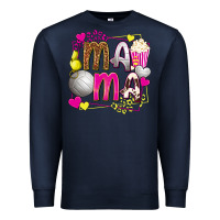 Navy mama volleyball with popcorn Premium Sweatshirt - texasbilliewilder