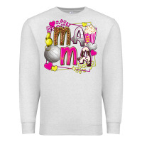 Oatmeal Heather mama volleyball with popcorn Premium Sweatshirt - texasbilliewilder