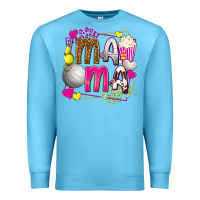 Ocean Blue mama volleyball with popcorn Premium Sweatshirt - texasbilliewilder