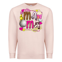 Pale Pink mama volleyball with popcorn Premium Sweatshirt - texasbilliewilder