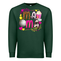 Sports Green mama volleyball with popcorn Premium Sweatshirt - texasbilliewilder