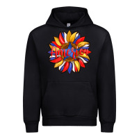 Black america with american flag colors and sunflower with star Urban Hoodie - Artiststas