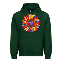 Forest Green america with american flag colors and sunflower with star Urban Hoodie - Artiststas