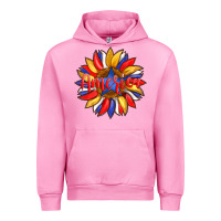 Fuchsia Pink america with american flag colors and sunflower with star Urban Hoodie - Artiststas