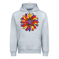 Heather Grey america with american flag colors and sunflower with star Urban Hoodie - Artiststas