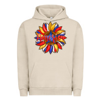 Pigment French Oak america with american flag colors and sunflower with star Urban Hoodie - Artiststas