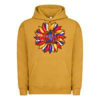 Pigment Peanut Butter america with american flag colors and sunflower with star Urban Hoodie - Artiststas