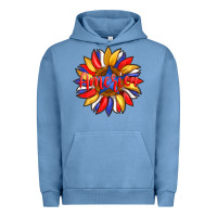 Pigment Pebble Blue america with american flag colors and sunflower with star Urban Hoodie - Artiststas