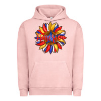 Pigment Salmon america with american flag colors and sunflower with star Urban Hoodie - Artiststas