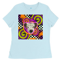 Baby Blue halloween  calf scottish Ladies Tee - BarkalooDesign