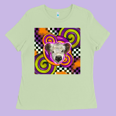 Halloween  Calf Scottish Ladies Tee Designed By Barkaloodesign