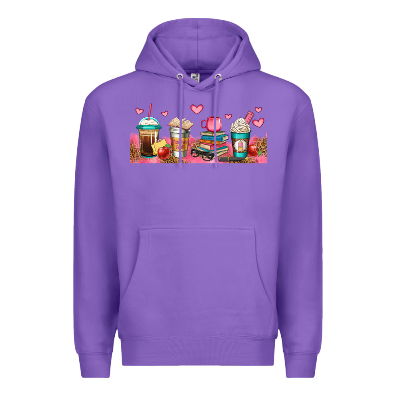 Teacher Fuel Coffee Cups Premium Hoodie by Jasminsmagicworld | Teevron