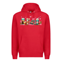 Red teacher fuel coffee cups Premium Hoodie - Jasminsmagicworld