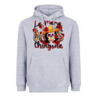 Heather Grey la mama mas chingona Heavyweight Hoodie - Zillion Design Studio