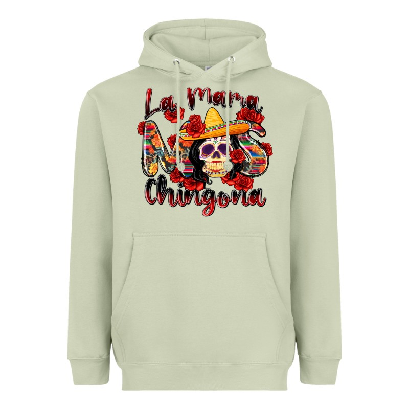 La Mama Mas Chingona Heavyweight Hoodie by Zillion Design Studio | Teevron