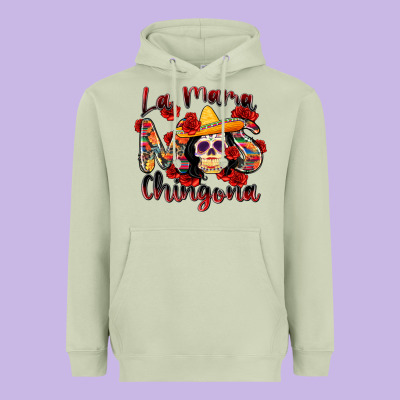 La Mama Mas Chingona Heavyweight Hoodie Designed By Zillion Design Studio