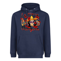 Navy la mama mas chingona Heavyweight Hoodie - Zillion Design Studio