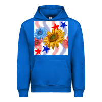 Cobalt patriotic sunflowers Urban Hoodie - BundleAndBundleShop
