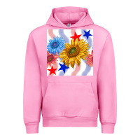 Fuchsia Pink patriotic sunflowers Urban Hoodie - BundleAndBundleShop