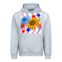Heather Grey patriotic sunflowers Urban Hoodie - BundleAndBundleShop