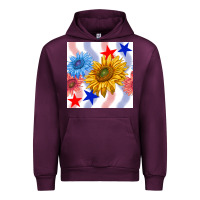 Mauve Wine patriotic sunflowers Urban Hoodie - BundleAndBundleShop