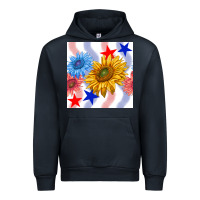 Navy patriotic sunflowers Urban Hoodie - BundleAndBundleShop
