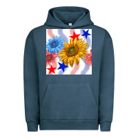 Pigment Midnight Navy patriotic sunflowers Urban Hoodie - BundleAndBundleShop