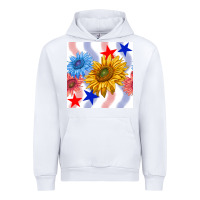 White patriotic sunflowers Urban Hoodie - BundleAndBundleShop