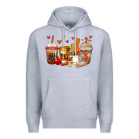 Heather Grey teacher coffee cups Premium Hoodie - Jasminsmagicworld