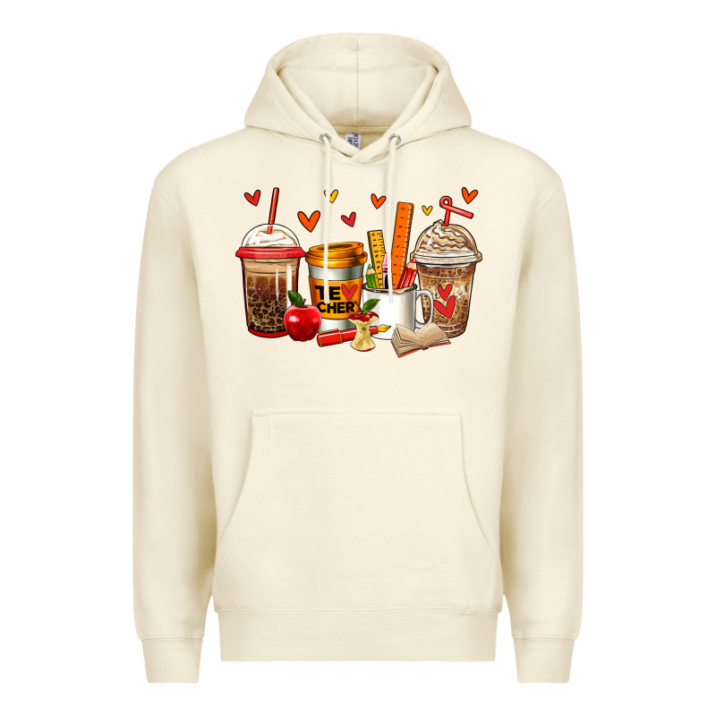 Teacher Coffee Cups Premium Hoodie by Jasminsmagicworld | Teevron