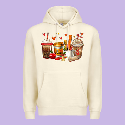 Teacher Coffee Cups Premium Hoodie Designed By Jasminsmagicworld