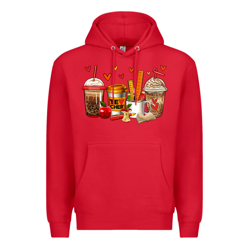 Teacher Coffee Cups Premium Hoodie by Jasminsmagicworld | Teevron