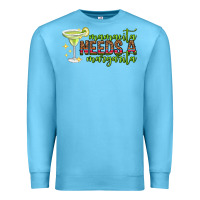 Ocean Blue mamacita needs a margarita mothers day Premium Sweatshirt - texasbilliewilder
