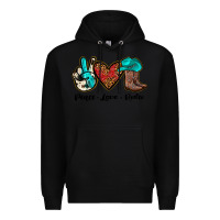Black peace love rodeo Premium Hoodie - JahusDesignShop