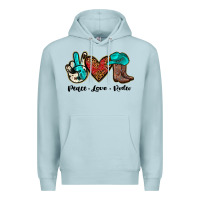 Blue Mist peace love rodeo Premium Hoodie - JahusDesignShop