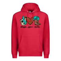 Cardinal peace love rodeo Premium Hoodie - JahusDesignShop