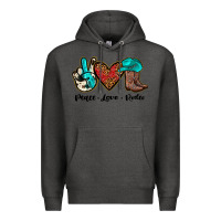 Charcoal Heather peace love rodeo Premium Hoodie - JahusDesignShop