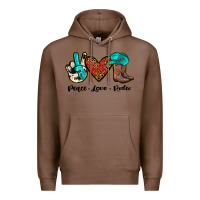 Chestnut peace love rodeo Premium Hoodie - JahusDesignShop